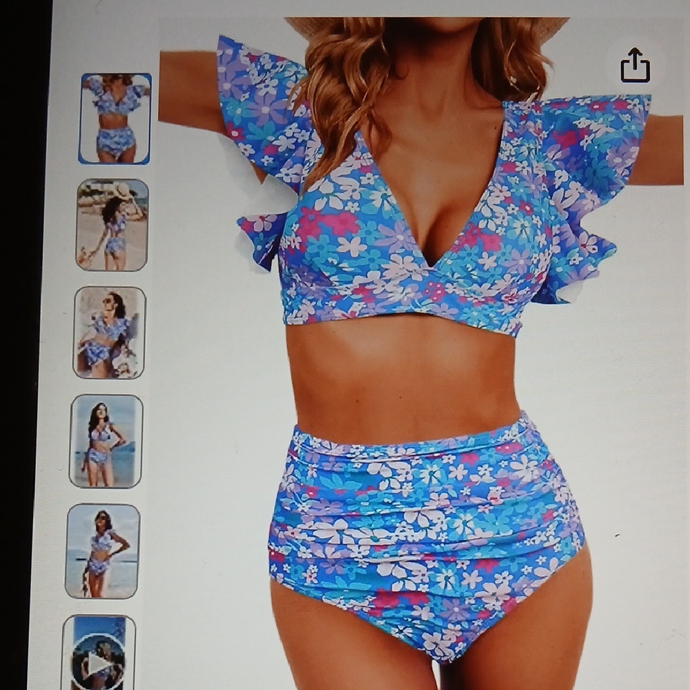 4 Soucrat. Floral Blue Bikini Set